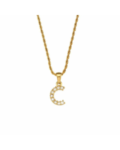 Fashion Plating Zircon Stainless Steel Necklaces Letter Stainless Steel Pendant Necklace 