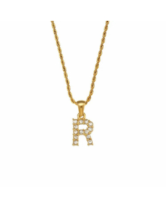 Fashion Plating Zircon Stainless Steel Necklaces Letter Stainless Steel Pendant Necklace 