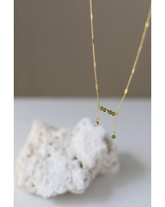 Elegant Plating Artificial Crystal Stainless Steel Necklaces Geometric Titanium Steel Necklace 