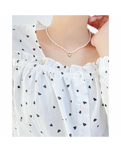 Sweet Artificial Pearl Necklace Heart Shape Stainless Steel Plating Stainless Steel Necklaces