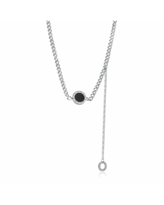 Fashion Roman Numerals Round Stainless Steel Necklace Tassel Plating Chain Stainless Steel Necklaces