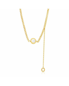 Fashion Roman Numerals Round Stainless Steel Necklace Tassel Plating Chain Stainless Steel Necklaces