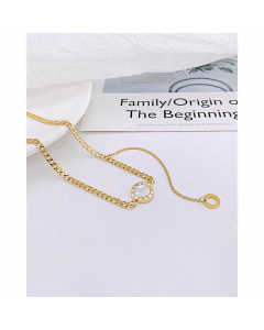 Fashion Roman Numerals Round Stainless Steel Necklace Tassel Plating Chain Stainless Steel Necklaces