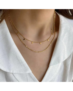 Trendy Style Layered Stainless Steel Necklaces Gold Plated Stainless Steel Necklaces