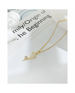 Plating Zircon Stainless Steel Necklaces Sweet Dolphin Stainless Steel Necklace 