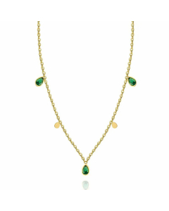 Fashion Plating Zircon Stainless Steel Necklaces Water Droplets Stainless Steel Necklace 