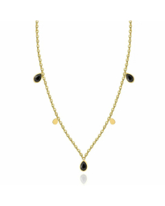 Fashion Plating Zircon Stainless Steel Necklaces Water Droplets Stainless Steel Necklace 