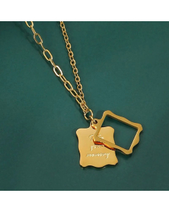 Fashion Plating Stainless Steel Necklaces Geometric Stainless Steel Pendant Necklace 