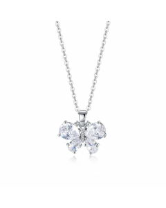 Fashion Plating Zircon Stainless Steel Necklaces Butterfly Stainless Steel Pendant Necklace 