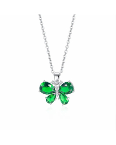 Fashion Plating Zircon Stainless Steel Necklaces Butterfly Stainless Steel Pendant Necklace 