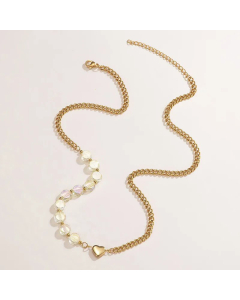 Tassel Plating Stainless Steel Necklaces Sweet Heart Shape Stainless Steel Necklace 