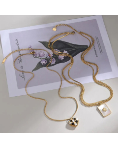 Fashion Plating Stainless Steel Necklaces Sun Heart Shape Stainless Steel Shell Necklace 