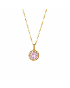 Retro Plating Zircon Stainless Steel Necklaces Geometric Stainless Steel Pendant Necklace 