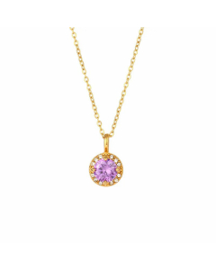 Retro Plating Zircon Stainless Steel Necklaces Geometric Stainless Steel Pendant Necklace 