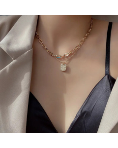 Fashion Irregular Letter Titanium Steel Layered Necklaces Stainless Steel Necklaces