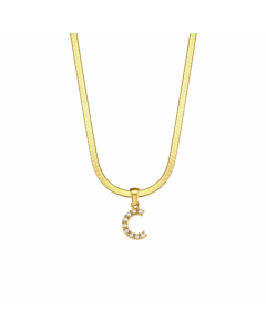 Lady Plating Artificial Pearls Stainless Steel Necklaces Letter Stainless Steel Necklace 