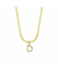 Lady Plating Artificial Pearls Stainless Steel Necklaces Letter Stainless Steel Necklace 