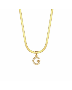 Lady Plating Artificial Pearls Stainless Steel Necklaces Letter Stainless Steel Necklace 