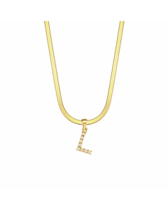 Lady Plating Artificial Pearls Stainless Steel Necklaces Letter Stainless Steel Necklace 