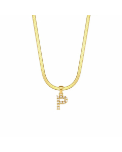Lady Plating Artificial Pearls Stainless Steel Necklaces Letter Stainless Steel Necklace 