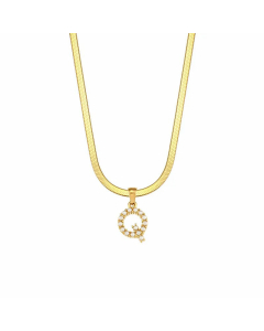 Lady Plating Artificial Pearls Stainless Steel Necklaces Letter Stainless Steel Necklace 