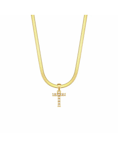 Lady Plating Artificial Pearls Stainless Steel Necklaces Letter Stainless Steel Necklace 