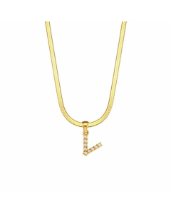 Lady Plating Artificial Pearls Stainless Steel Necklaces Letter Stainless Steel Necklace 