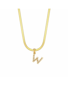 Lady Plating Artificial Pearls Stainless Steel Necklaces Letter Stainless Steel Necklace 