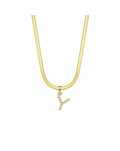 Lady Plating Artificial Pearls Stainless Steel Necklaces Letter Stainless Steel Necklace 