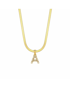Lady Plating Artificial Pearls Stainless Steel Necklaces Letter Stainless Steel Necklace 