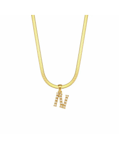 Lady Plating Artificial Pearls Stainless Steel Necklaces Letter Stainless Steel Necklace 