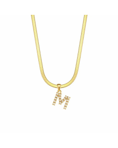 Lady Plating Artificial Pearls Stainless Steel Necklaces Letter Stainless Steel Necklace 