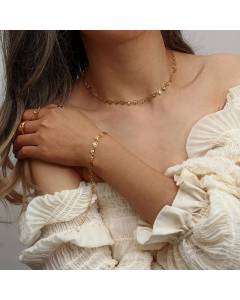 Sweet Heart Shape Stainless Steel Necklace Pearl Tail Chain Heart Necklace Bracelet