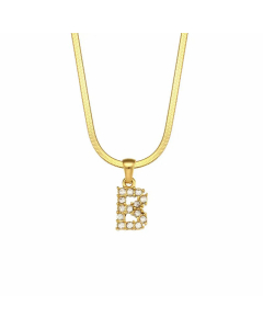 Lady Plating Zircon Stainless Steel Necklaces Letter Stainless Steel Necklace 