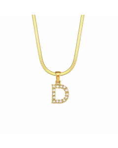 Lady Plating Zircon Stainless Steel Necklaces Letter Stainless Steel Necklace 