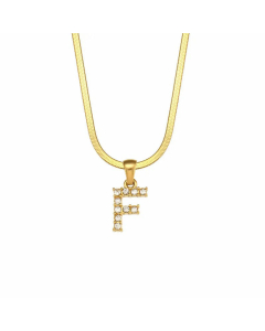 Lady Plating Zircon Stainless Steel Necklaces Letter Stainless Steel Necklace 