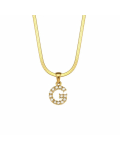 Lady Plating Zircon Stainless Steel Necklaces Letter Stainless Steel Necklace 