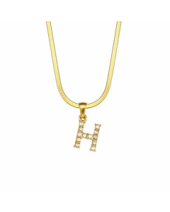 Lady Plating Zircon Stainless Steel Necklaces Letter Stainless Steel Necklace 