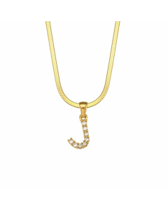 Lady Plating Zircon Stainless Steel Necklaces Letter Stainless Steel Necklace 