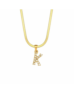 Lady Plating Zircon Stainless Steel Necklaces Letter Stainless Steel Necklace 