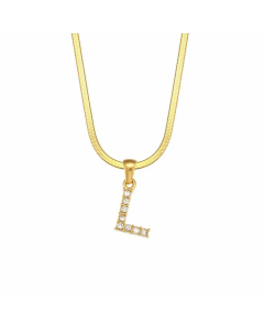 Lady Plating Zircon Stainless Steel Necklaces Letter Stainless Steel Necklace 