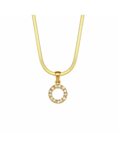 Lady Plating Zircon Stainless Steel Necklaces Letter Stainless Steel Necklace 