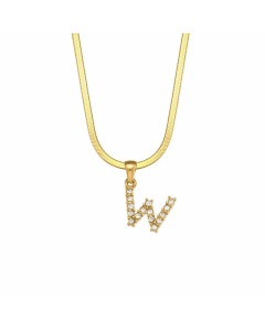 Lady Plating Zircon Stainless Steel Necklaces Letter Stainless Steel Necklace 