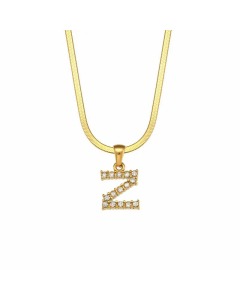 Lady Plating Zircon Stainless Steel Necklaces Letter Stainless Steel Necklace 