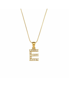 Lady Plating Stainless Steel Necklaces Letter With Zircon Stainless Steel Necklace 