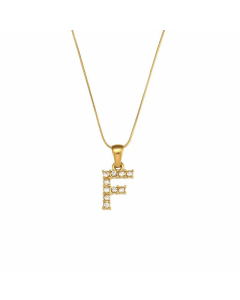 Lady Plating Stainless Steel Necklaces Letter With Zircon Stainless Steel Necklace 