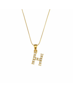 Lady Plating Stainless Steel Necklaces Letter With Zircon Stainless Steel Necklace 