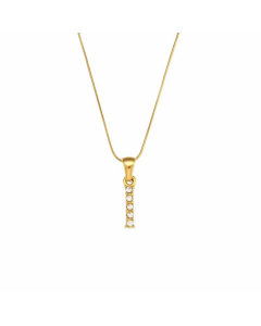 Lady Plating Stainless Steel Necklaces Letter With Zircon Stainless Steel Necklace 