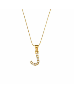 Lady Plating Stainless Steel Necklaces Letter With Zircon Stainless Steel Necklace 