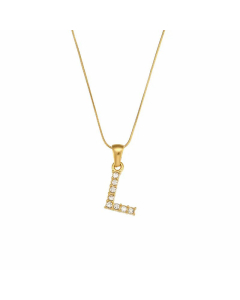 Lady Plating Stainless Steel Necklaces Letter With Zircon Stainless Steel Necklace 